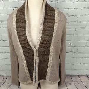 J Jill Long Sleeve Cardigan Career Taupe
